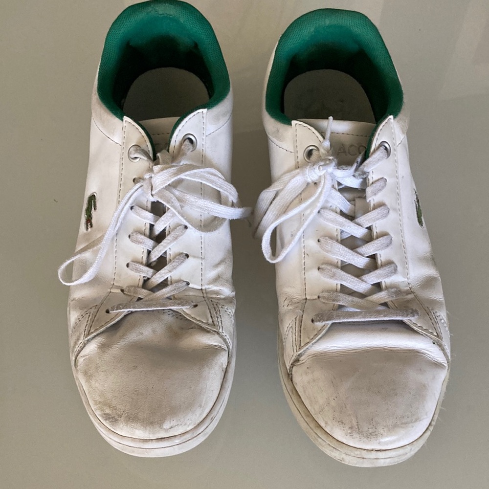 Lacoste White Green Leather Tennis Shoes Men’s Size 10